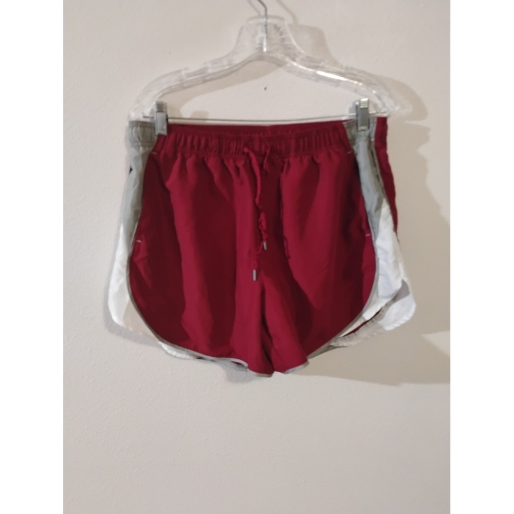 BCG Womens Athletic Shorts Maroon Red White Grey Running Gym Workout Large